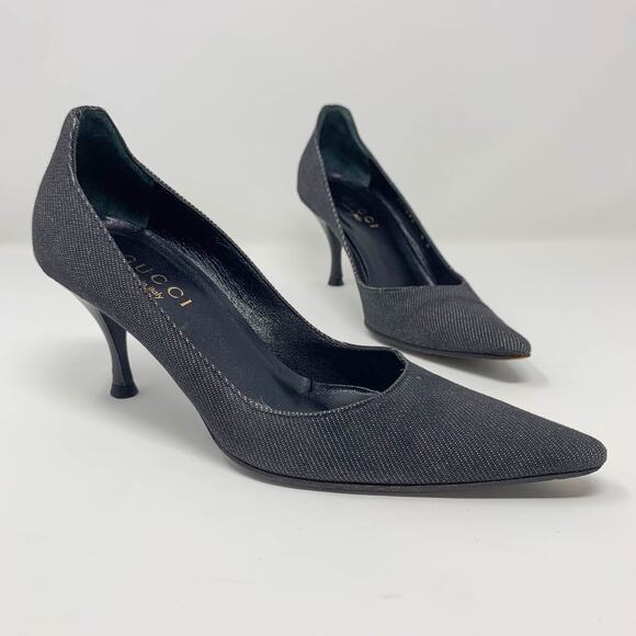 GUCCI Decollete Tessuto Stiletto heel D'Orsay pumps pointed toe whimsigoth - Picture 1 of 13